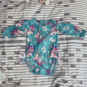 3-6m Ruffle Butt floral one piece swimsuit